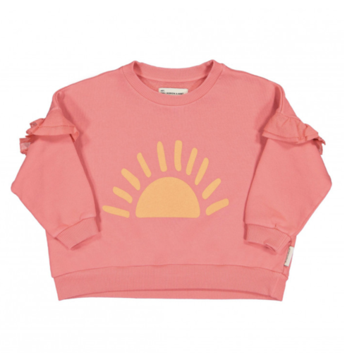 PIUPIUCHICK Sweater coral mit "sun" print Grösse 4