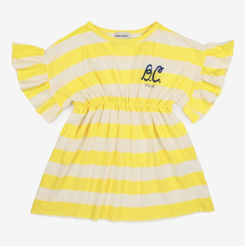 BOBO CHOSES yellow stripes ruffle dress Kleid