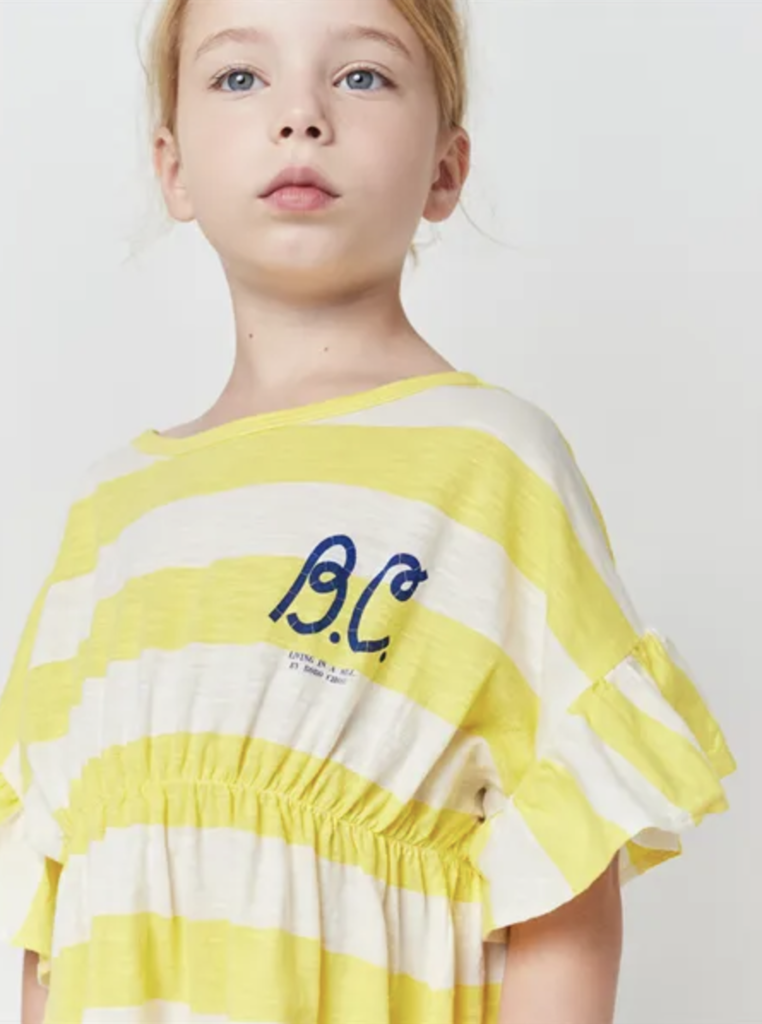 BOBO CHOSES yellow stripes ruffle dress Kleid