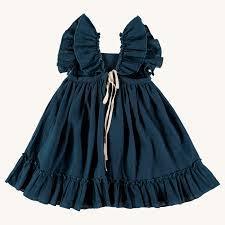 LIILU organics Kleid pinafore dress antra blue - Größe 128