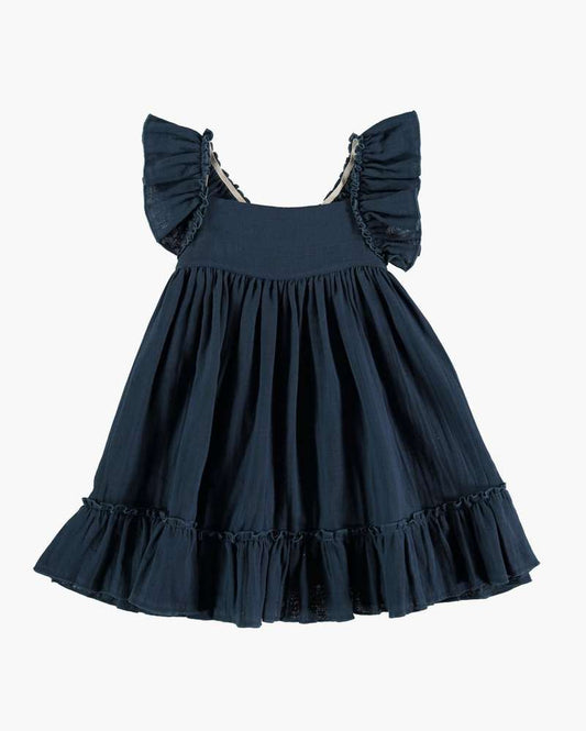 LIILU organics Kleid pinafore dress antra blue - Größe 128